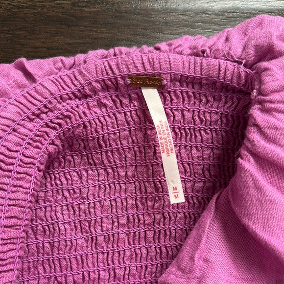 Free People Pink Ruffled Smocked Maxi Sundress- never worn - Picture 2 of 2